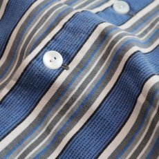 画像5: OLD UNKNOWN BRAND COTTON PRINT STRIPE FLANNEL PAJAMA SHIRT (5)