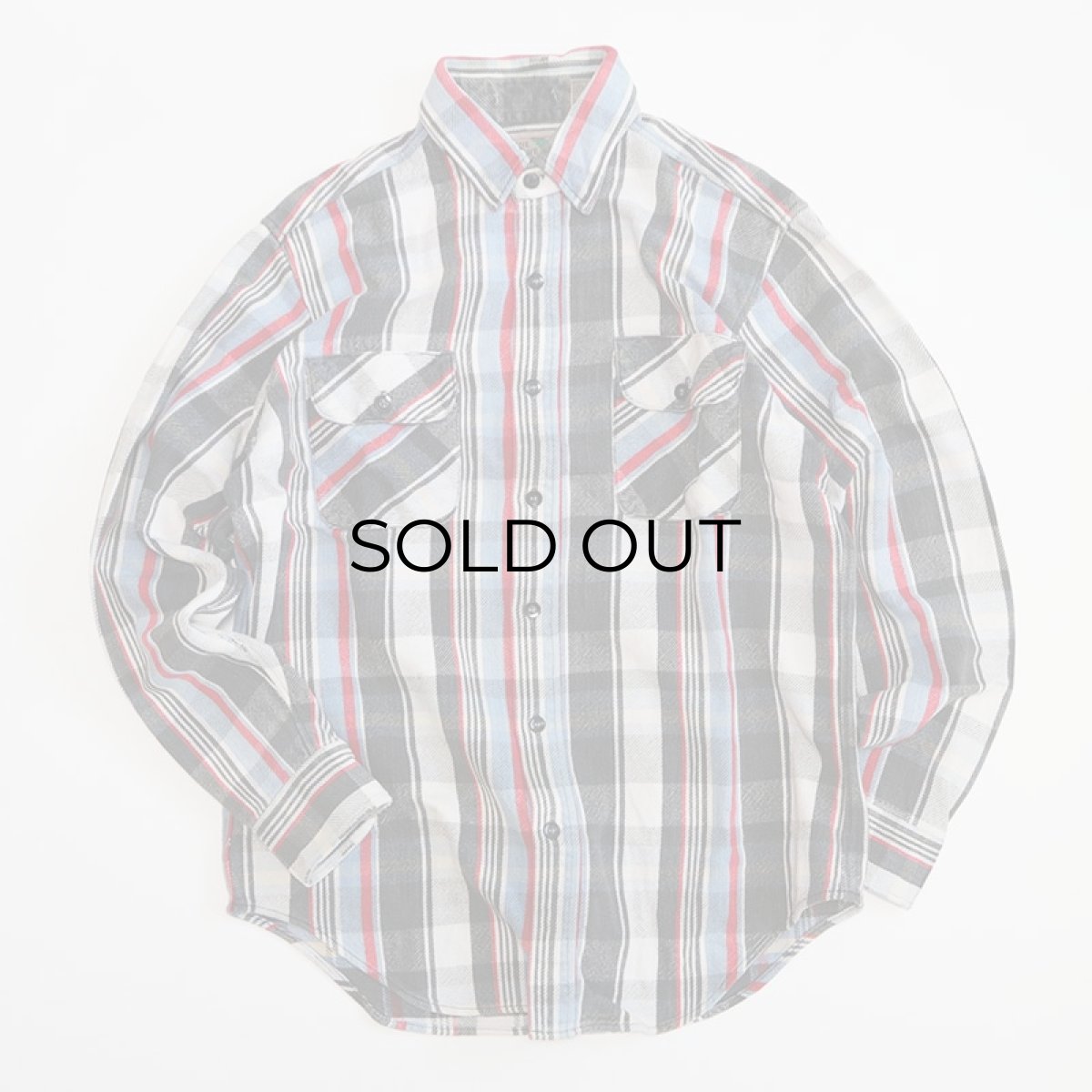 画像1: 90's PINE GROVE COTTON CHECK HEAVY FLANNEL SHIRT (1)