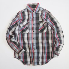 画像1: 90's PINE GROVE COTTON CHECK HEAVY FLANNEL SHIRT (1)