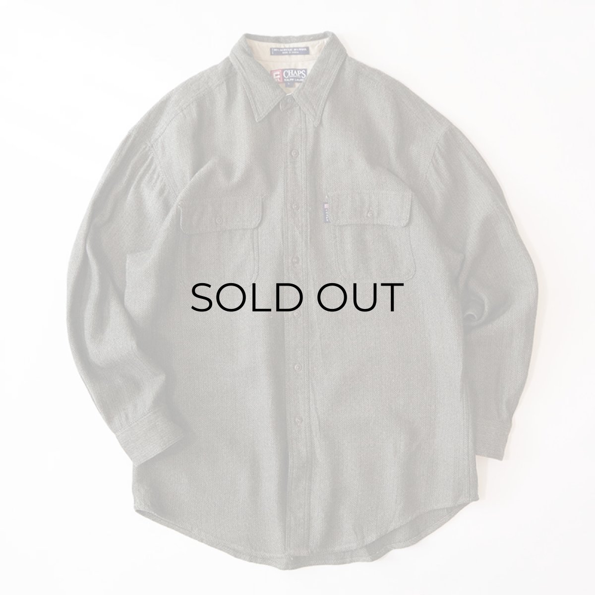 画像1: 90's CHAPS RALPH LAUREN ACRYLIC WOOL HERRINGBONE SHIRT (1)