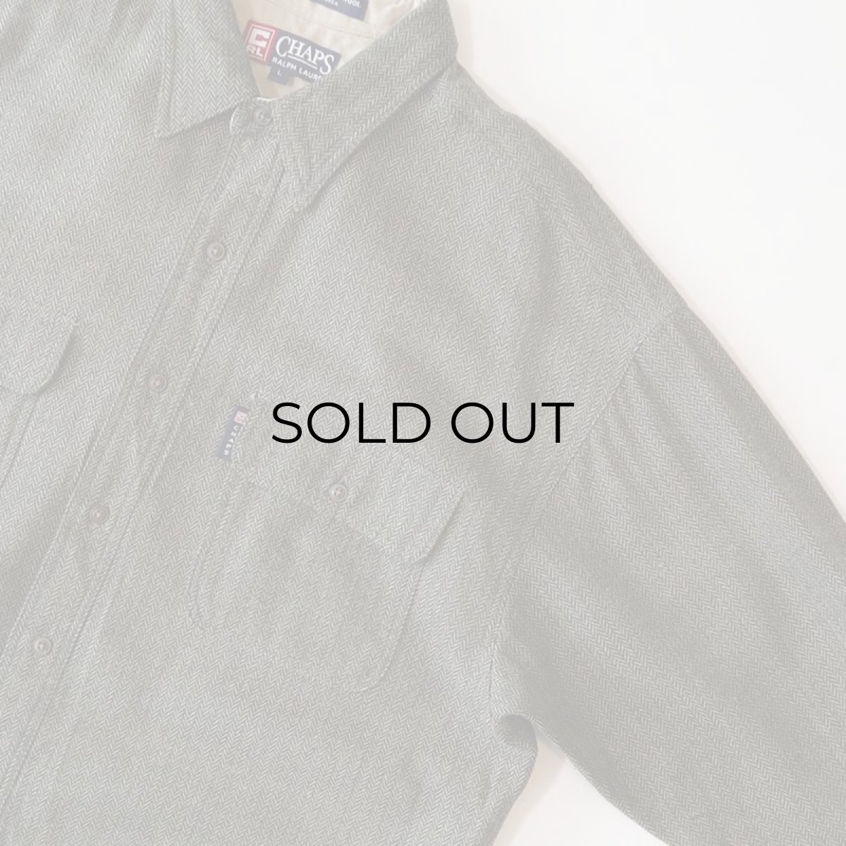 画像3: 90's CHAPS RALPH LAUREN ACRYLIC WOOL HERRINGBONE SHIRT (3)