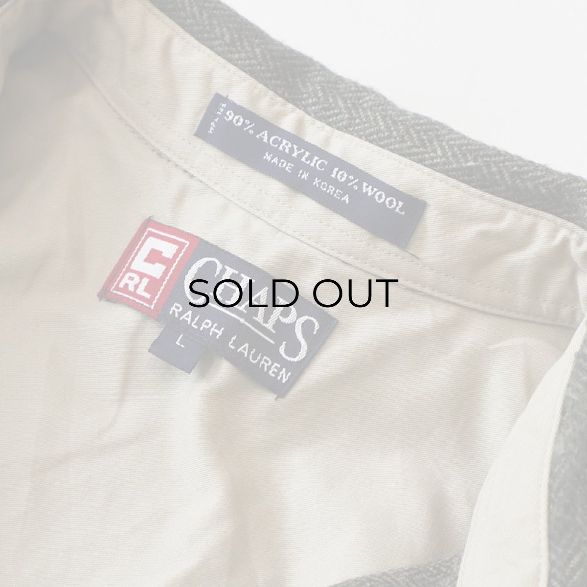 画像5: 90's CHAPS RALPH LAUREN ACRYLIC WOOL HERRINGBONE SHIRT (5)