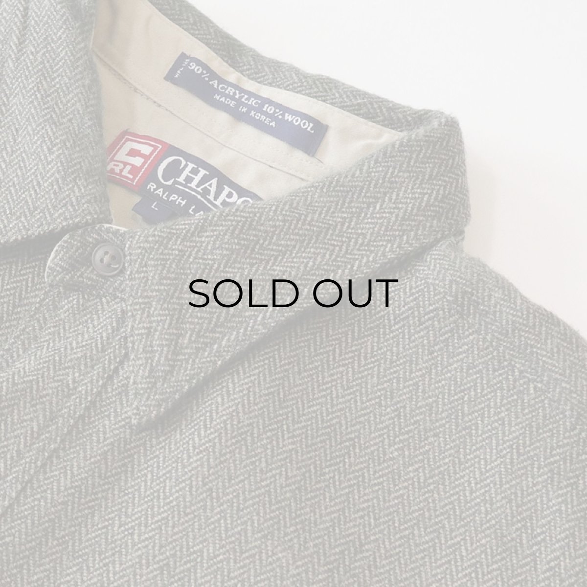 画像4: 90's CHAPS RALPH LAUREN ACRYLIC WOOL HERRINGBONE SHIRT (4)