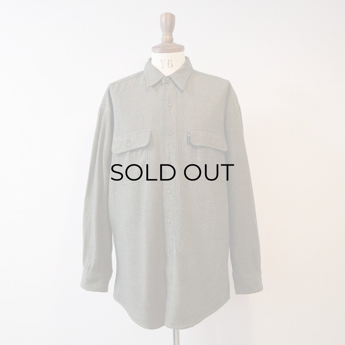 画像10: 90's CHAPS RALPH LAUREN ACRYLIC WOOL HERRINGBONE SHIRT (10)