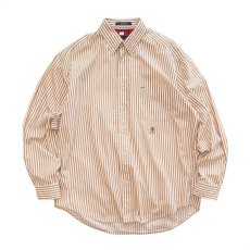 画像1: 90's TOMMY HILFIGER COTTON STRIPE B/D SHIRT (1)