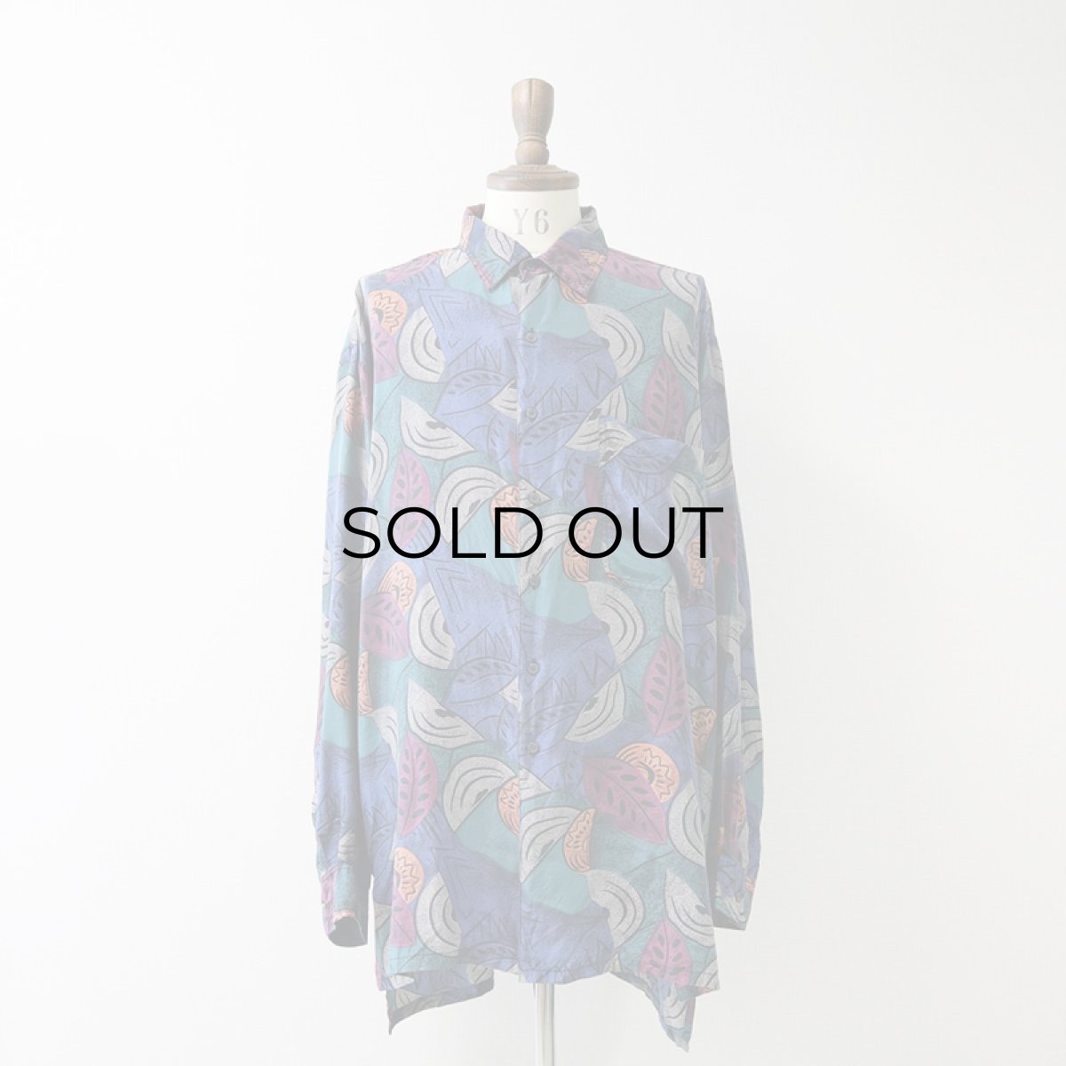 画像10: 〜90's ROBERT STOCK SILK ALL OVER PATTERN LONG TAIL SHIRT (10)