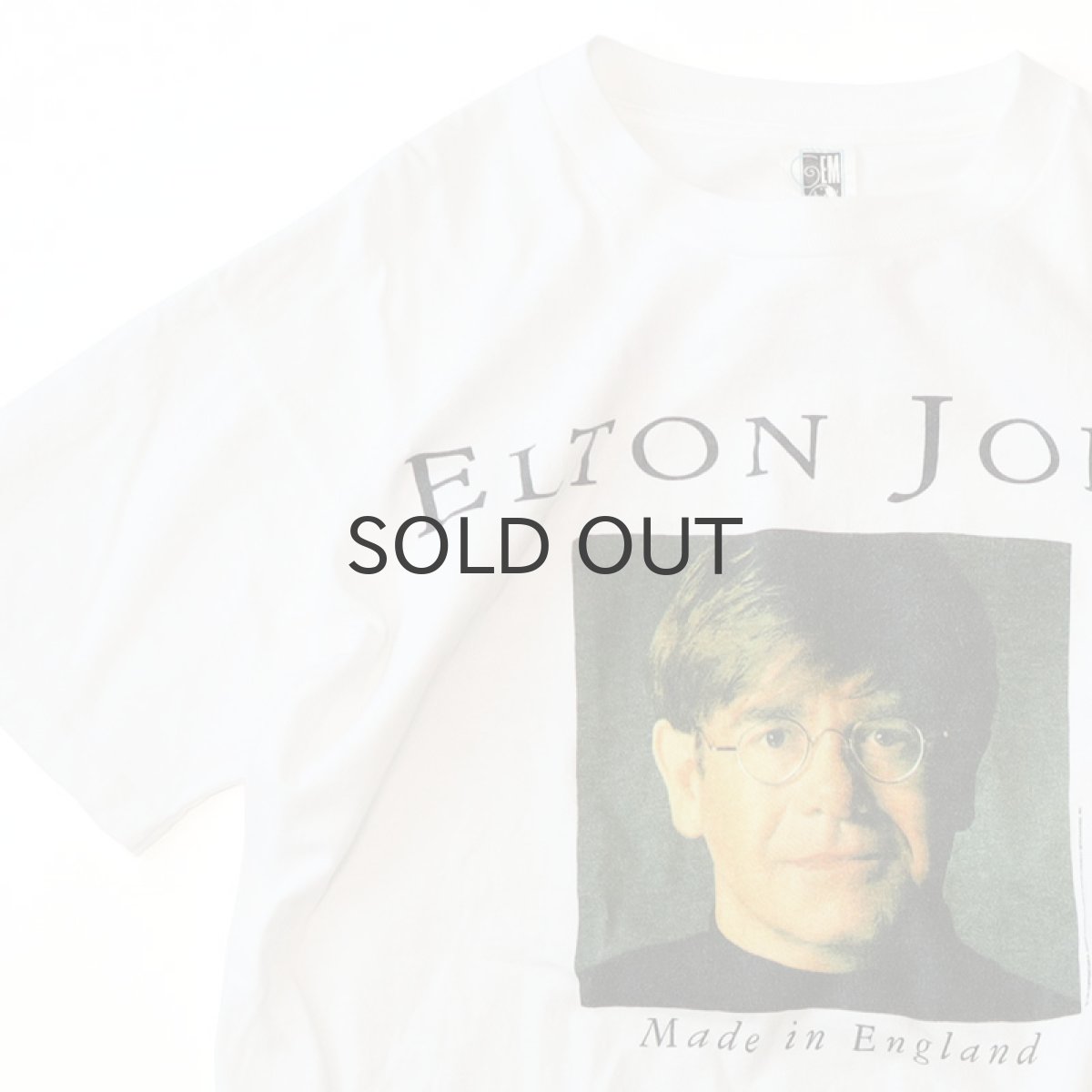 画像1: 90's GEM COTTON W-PRINT S/S ARTIST TEE "ELTON JOHN Made In England" (1)