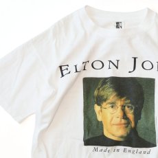 画像1: 90's GEM COTTON W-PRINT S/S ARTIST TEE "ELTON JOHN Made In England" (1)