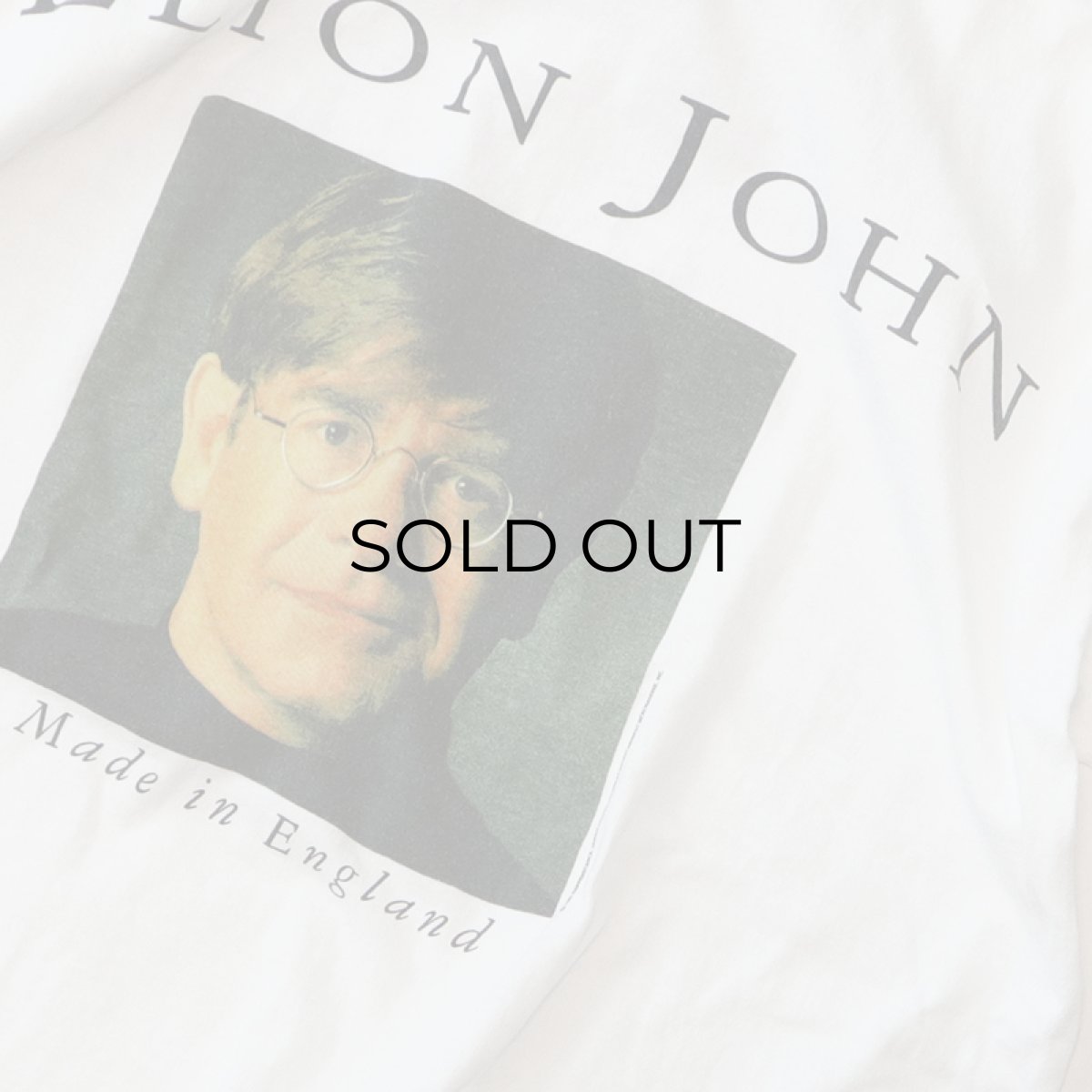 画像4: 90's GEM COTTON W-PRINT S/S ARTIST TEE "ELTON JOHN Made In England" (4)