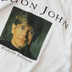 画像4: 90's GEM COTTON W-PRINT S/S ARTIST TEE "ELTON JOHN Made In England" (4)