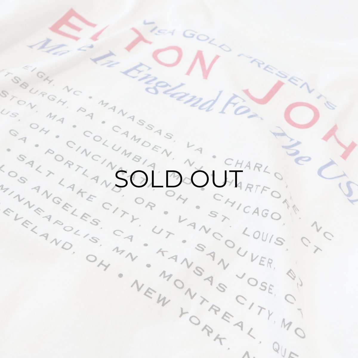 画像5: 90's GEM COTTON W-PRINT S/S ARTIST TEE "ELTON JOHN Made In England" (5)
