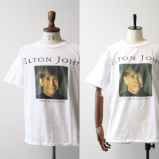 画像9: 90's GEM COTTON W-PRINT S/S ARTIST TEE "ELTON JOHN Made In England" (9)