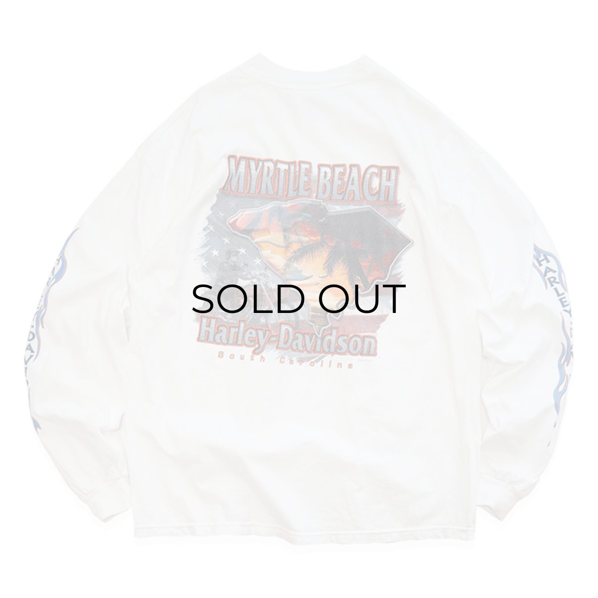 画像2: HARLEY-DAVIDSON COTTON W-PRINT L/S POCKET TEE "MYRTLE BEACH" (2)