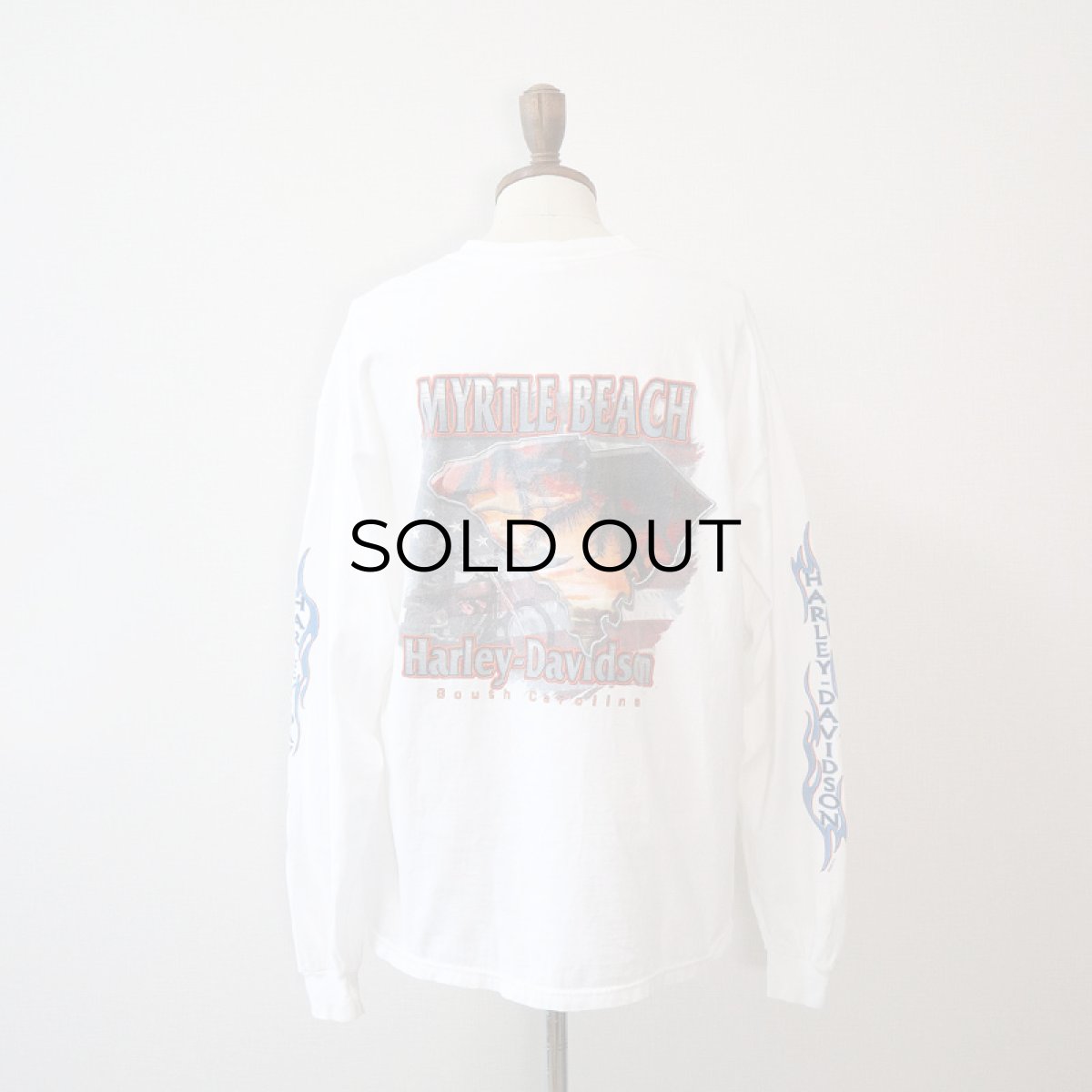 画像11: HARLEY-DAVIDSON COTTON W-PRINT L/S POCKET TEE "MYRTLE BEACH" (11)