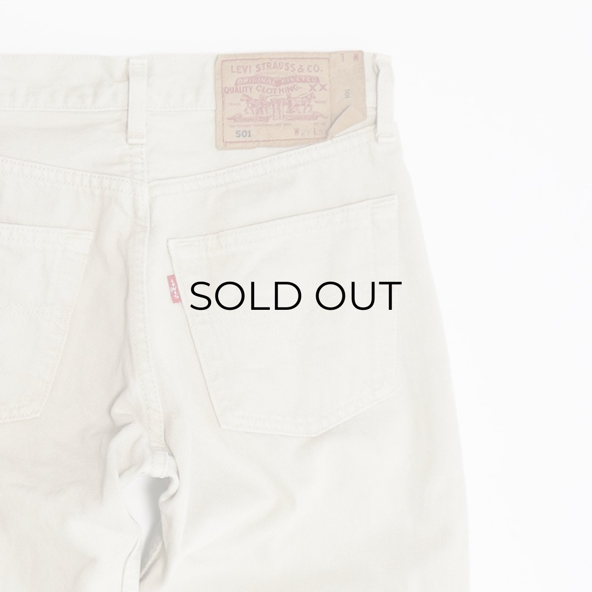 画像8: LEVI'S EUROPE 501 BEIGE DENIM PANTS "made in FRANCE" 【W27 x L29.5 程度】 (8)