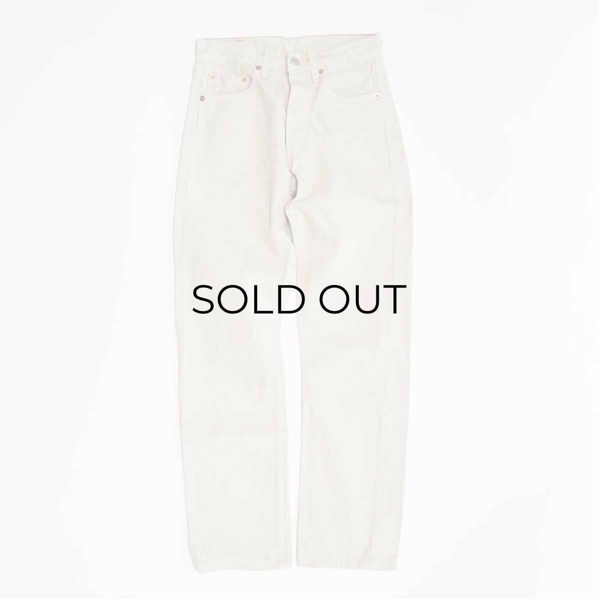画像2: LEVI'S EUROPE 501 BEIGE DENIM PANTS "made in FRANCE" 【W27 x L29.5 程度】 (2)