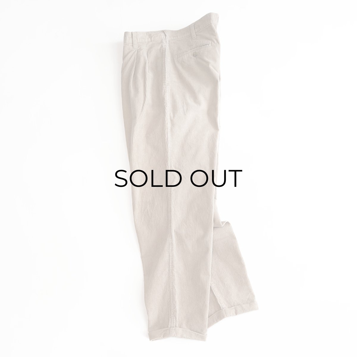 画像2: CHAPS RALPH LAUREN COTTON WIDE WALE CORDUROY TUCK PANTS【W36 x L31 程度】 (2)