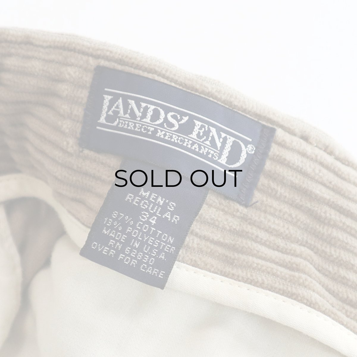 画像7: 80's LANDS' END WIDE WALE CORDUROY TUCK PANTS "MADE IN USA"【W34 x L35.5 程度】 (7)