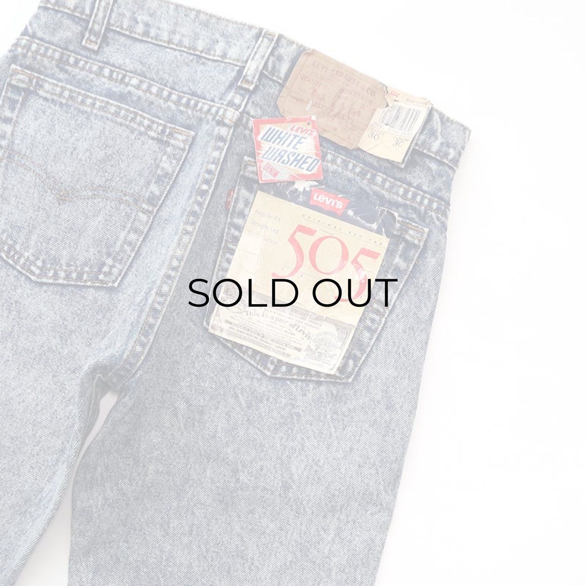 画像9: 80's LEVI'S 505 "WHITE WASHED" DENIM PANTS "made in USA" "DEADSTOCK" 【W30 x L30 程度】 (9)
