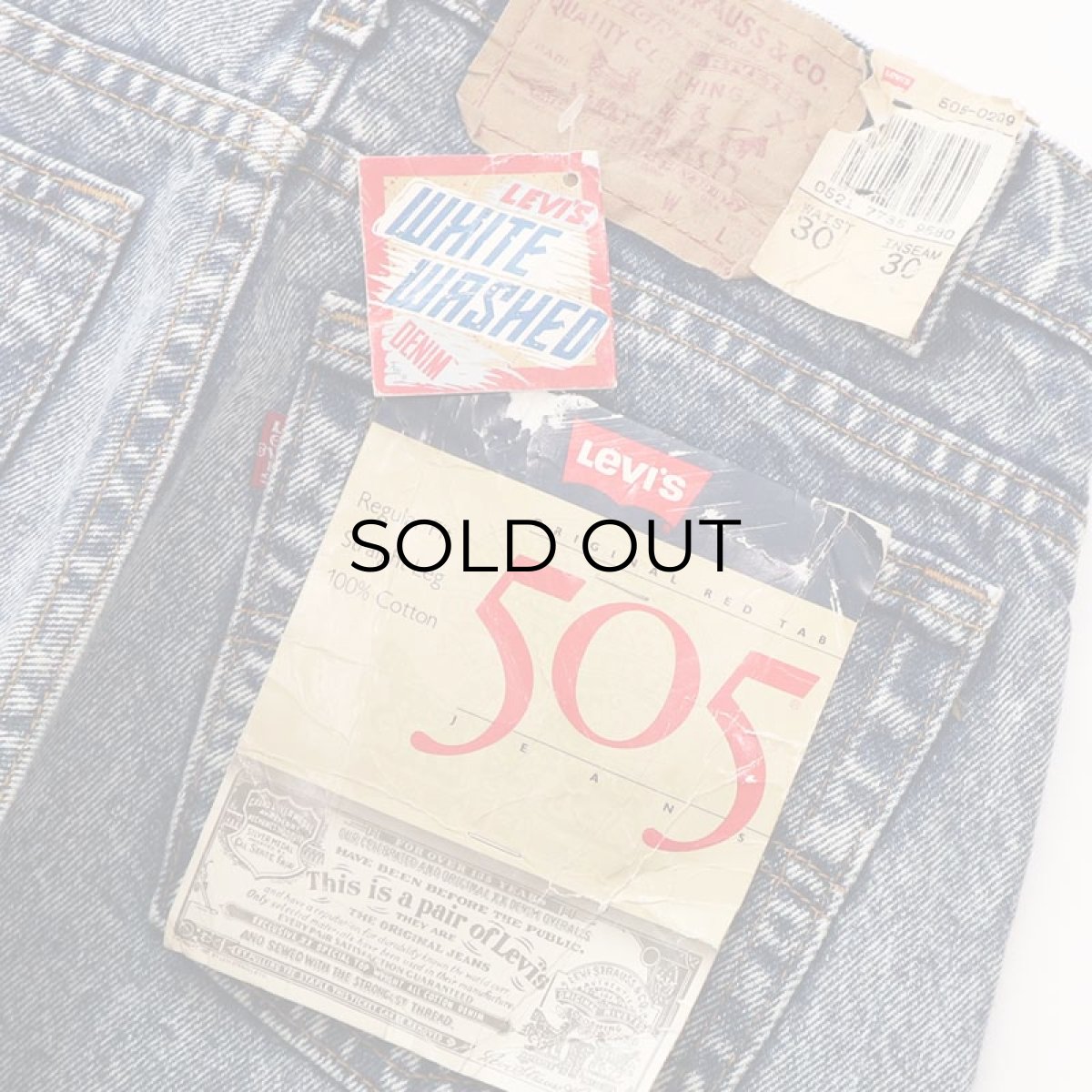 画像10: 80's LEVI'S 505 "WHITE WASHED" DENIM PANTS "made in USA" "DEADSTOCK" 【W30 x L30 程度】 (10)