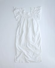 画像2: OLD UNKNOWN BRAND WHITE COTTON EMBROIDERED MEXICAN DRESS (2)