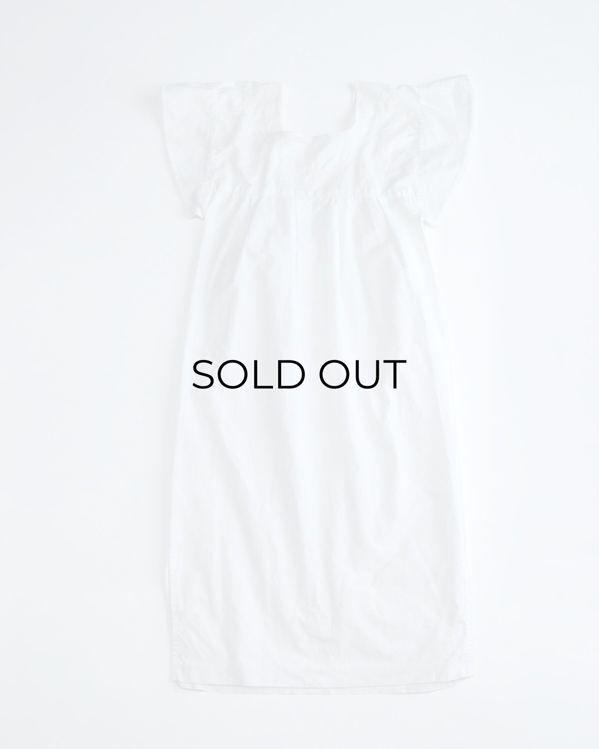 画像3: OLD UNKNOWN BRAND WHITE COTTON EMBROIDERED MEXICAN DRESS (3)