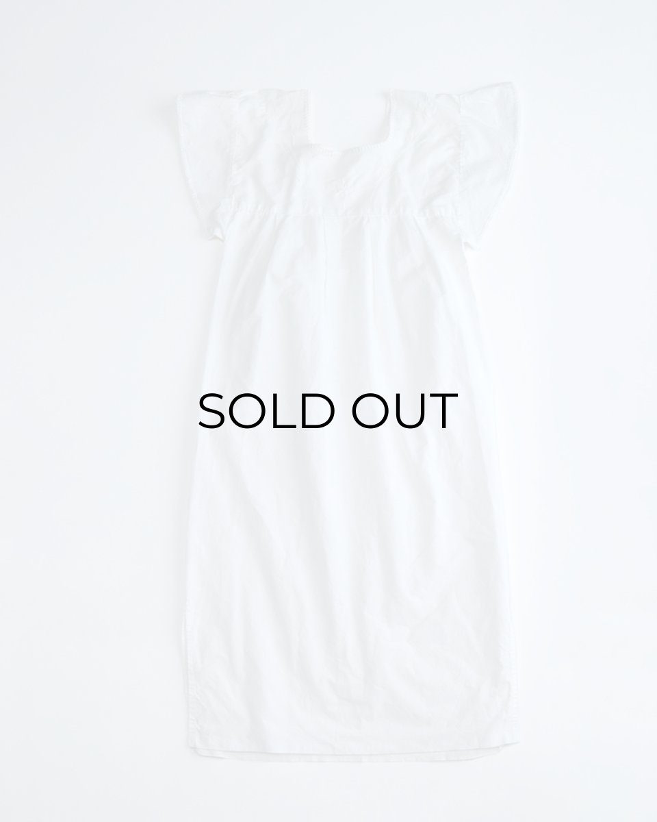 画像3: OLD UNKNOWN BRAND WHITE COTTON EMBROIDERED MEXICAN DRESS (3)