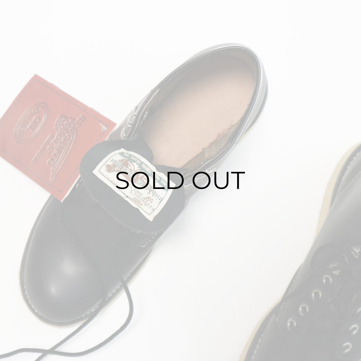 画像8: 90's RED WING "IRISH SETTER" BLACK LEATHER PLANE TOE WORK BOOTS "DEADSTOCK" 【6 1/2 D (24.5cm)】 (8)