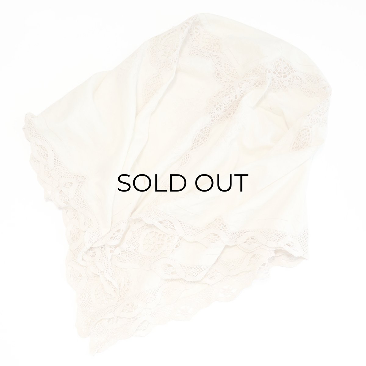 画像2: ANTIQUE COTTON LACE CLOTH (2)