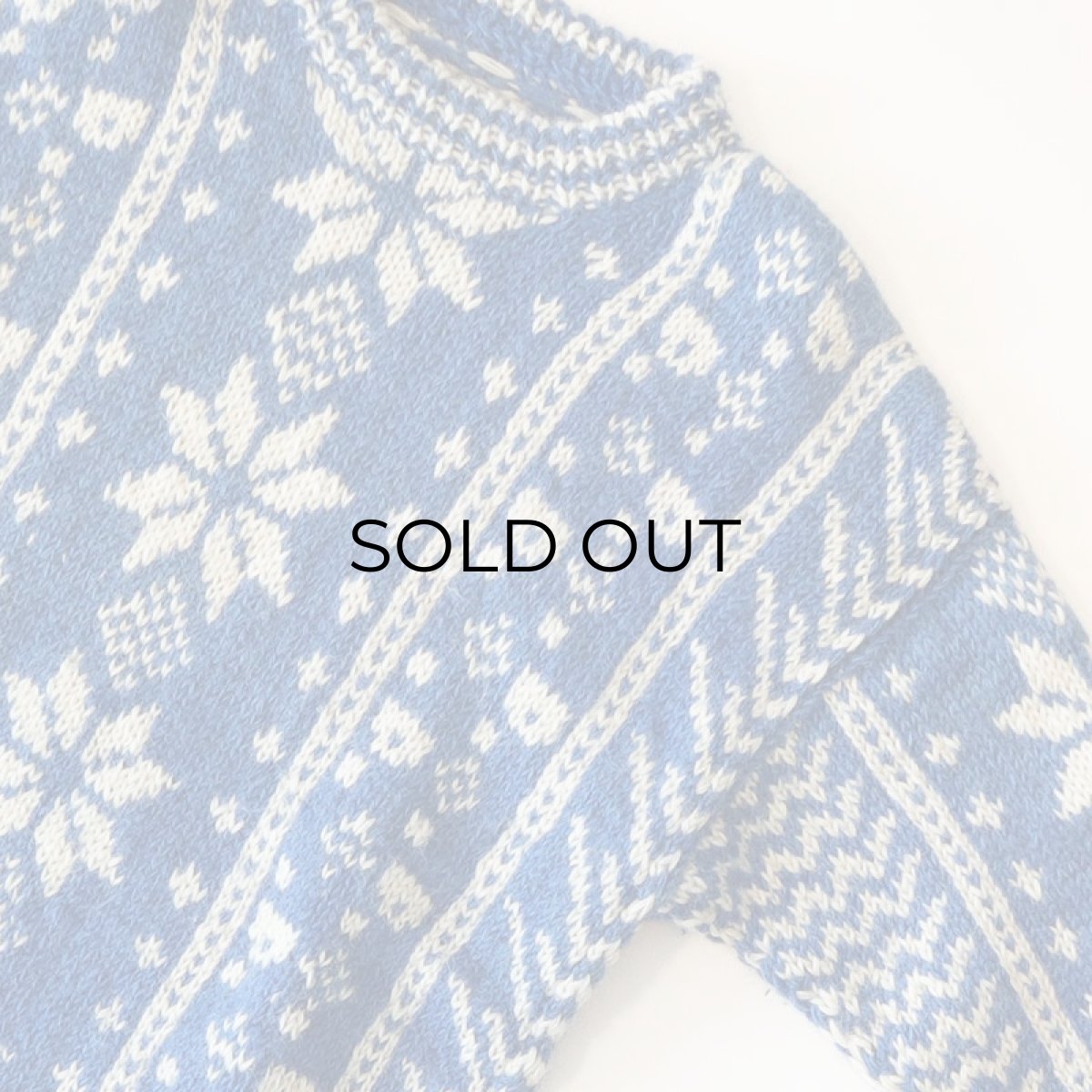 画像5: OLD UNKNOWN BRAND WOOL HAND KNIT NORDIC SWEATER (5)