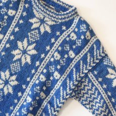 画像5: OLD UNKNOWN BRAND WOOL HAND KNIT NORDIC SWEATER (5)