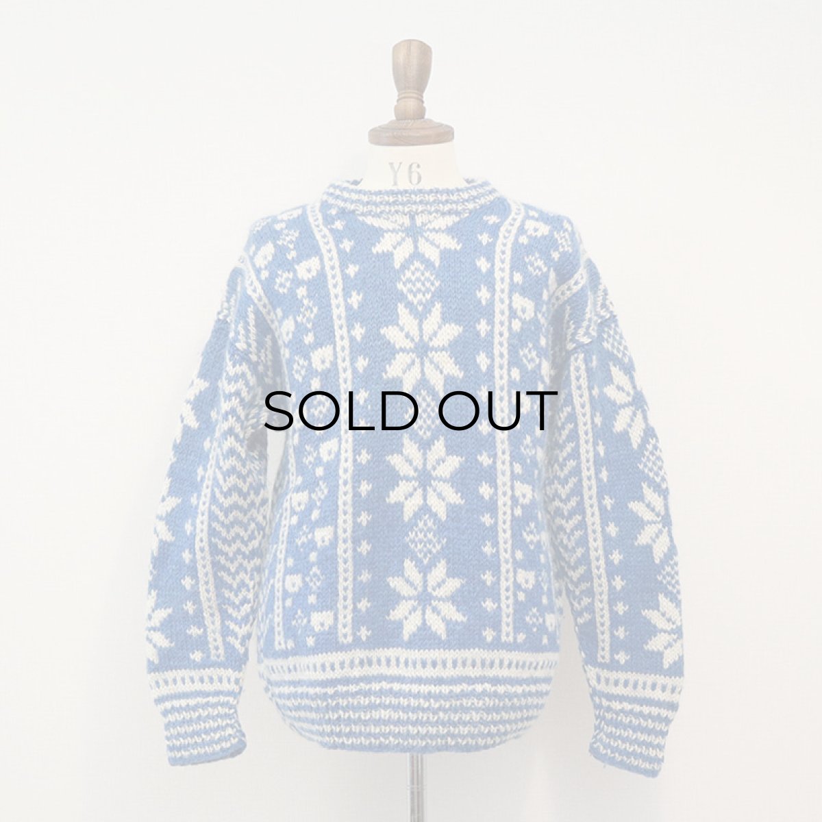 画像10: OLD UNKNOWN BRAND WOOL HAND KNIT NORDIC SWEATER (10)