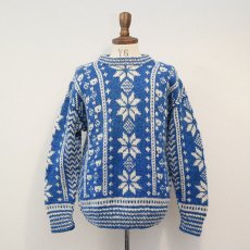 画像10: OLD UNKNOWN BRAND WOOL HAND KNIT NORDIC SWEATER (10)