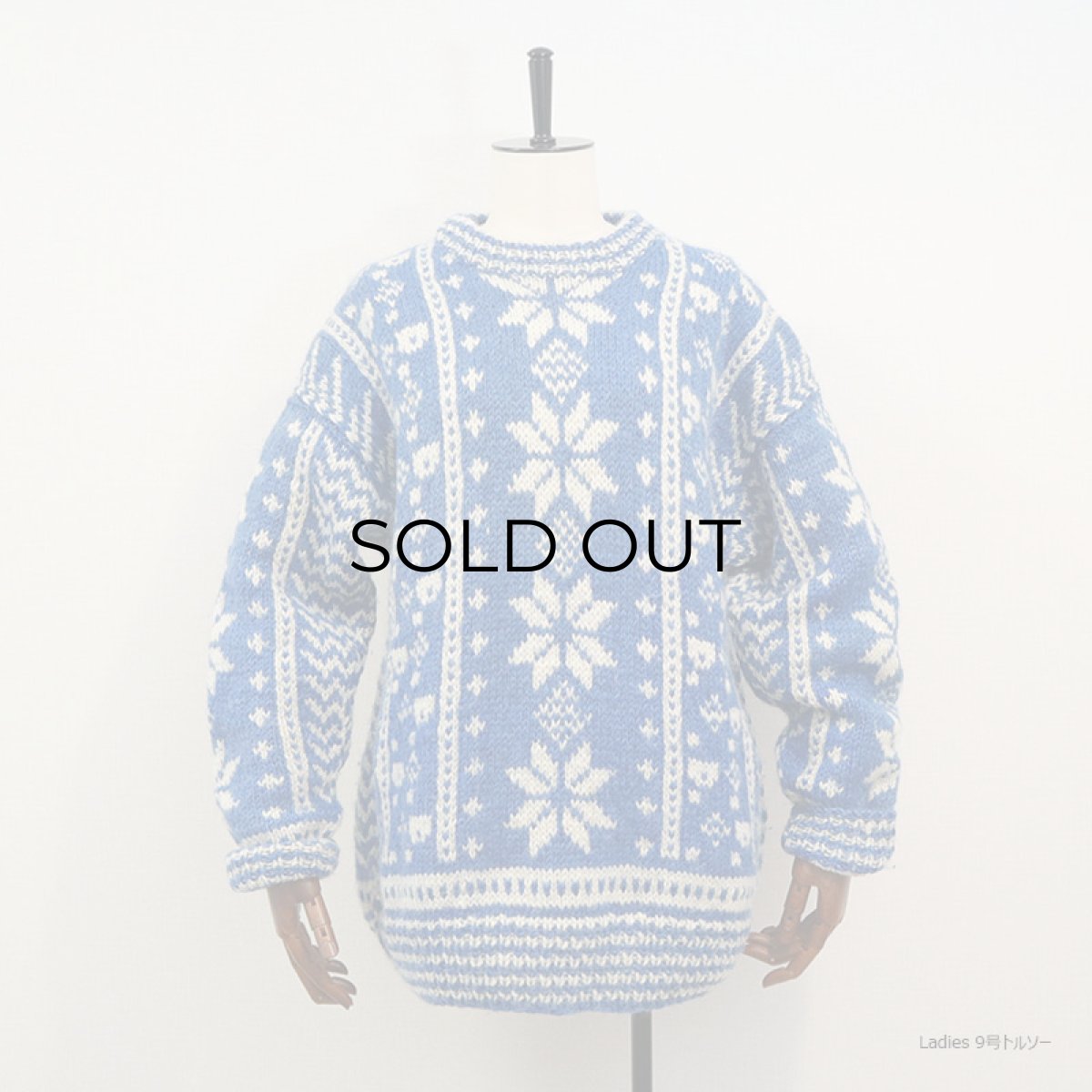 画像11: OLD UNKNOWN BRAND WOOL HAND KNIT NORDIC SWEATER (11)