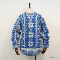 画像11: OLD UNKNOWN BRAND WOOL HAND KNIT NORDIC SWEATER (11)