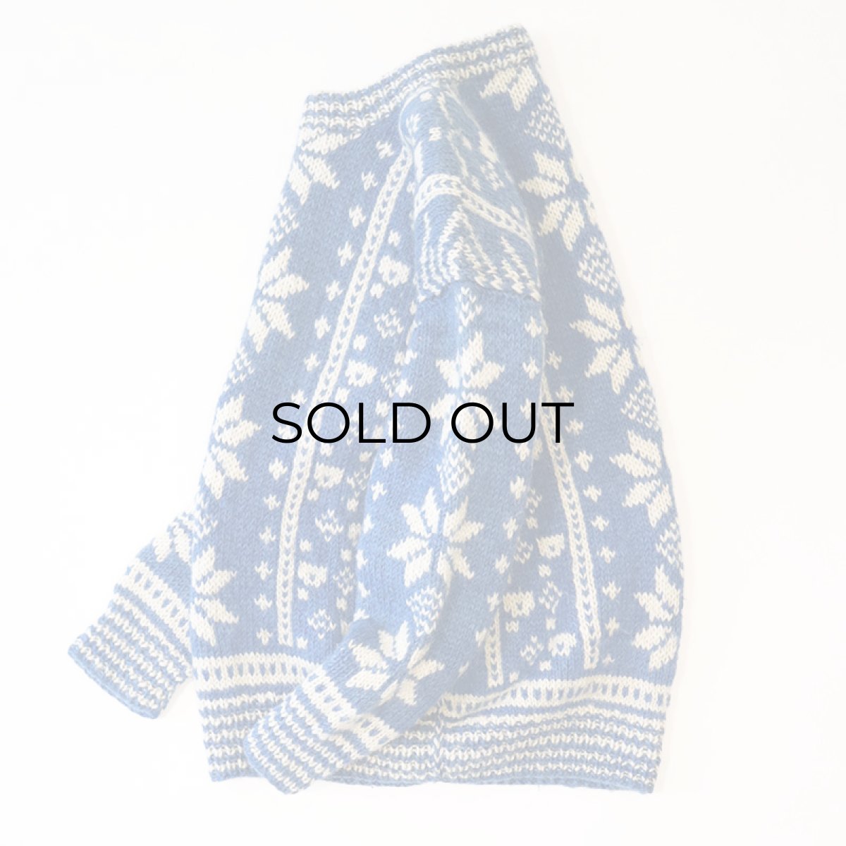 画像3: OLD UNKNOWN BRAND WOOL HAND KNIT NORDIC SWEATER (3)