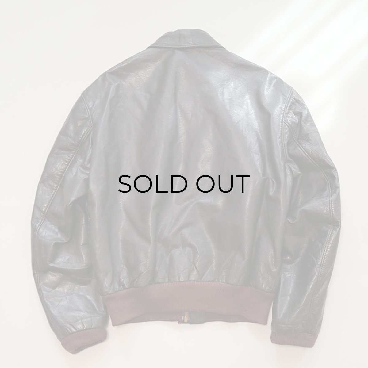 画像3: 80's UNKNOWN BRAND LEATHER A-2 style ZIP JACKET (3)