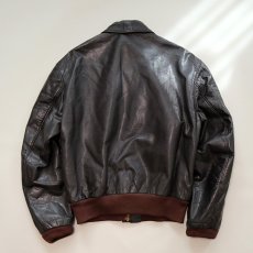 画像3: 80's UNKNOWN BRAND LEATHER A-2 style ZIP JACKET (3)