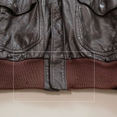 画像8: 80's UNKNOWN BRAND LEATHER A-2 style ZIP JACKET (8)