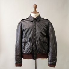 画像14: 80's UNKNOWN BRAND LEATHER A-2 style ZIP JACKET (14)