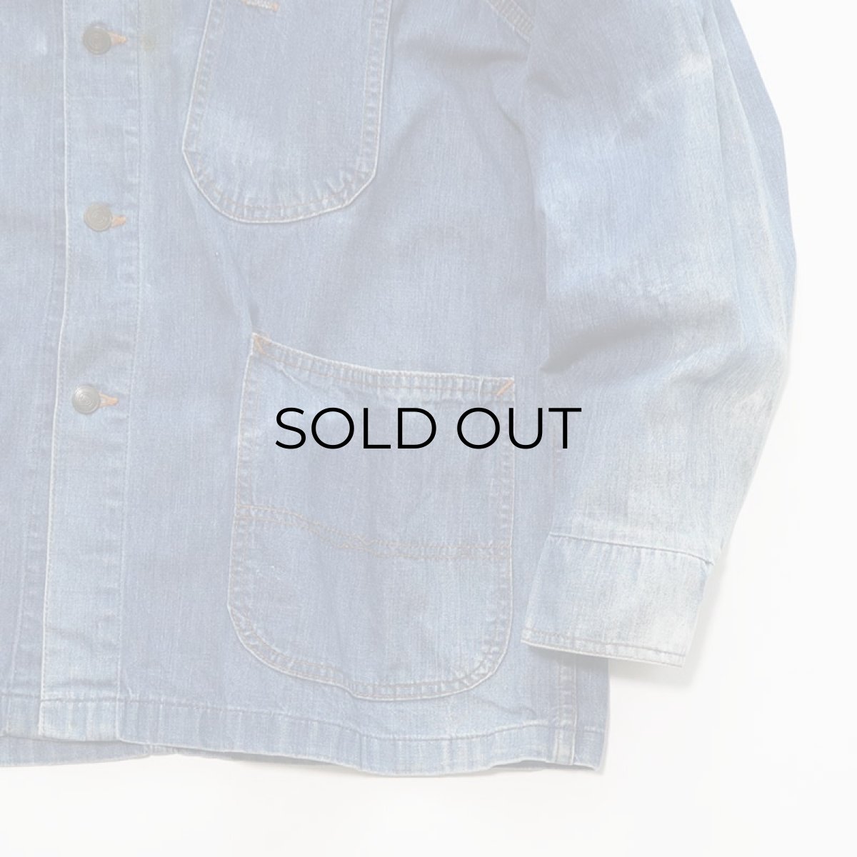 画像5: 〜80's UNKNOWN BRAND COTTON DENIM CHORE JACKET (5)