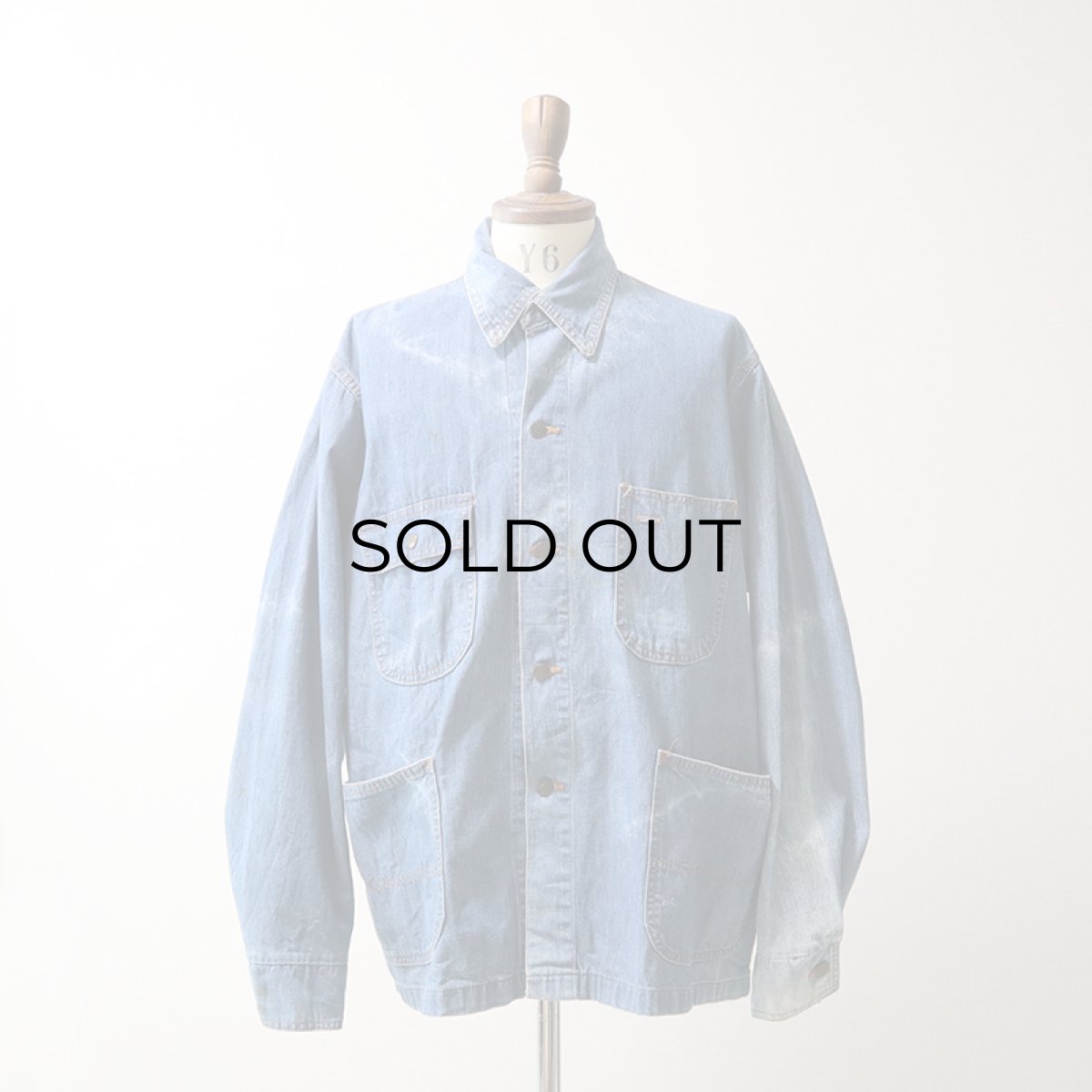 画像15: 〜80's UNKNOWN BRAND COTTON DENIM CHORE JACKET (15)