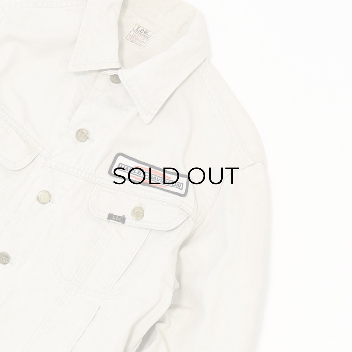 画像3: 60's Lee 100-J "WESTERNER" COTTON SATEEN TRUCKER JACKET with 〜70's HARLEY-DAVIDSON WAPPEN (3)