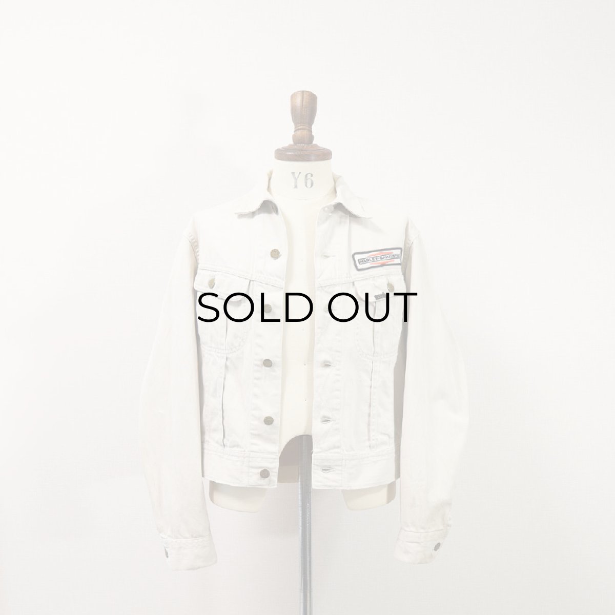 画像12: 60's Lee 100-J "WESTERNER" COTTON SATEEN TRUCKER JACKET with 〜70's HARLEY-DAVIDSON WAPPEN (12)