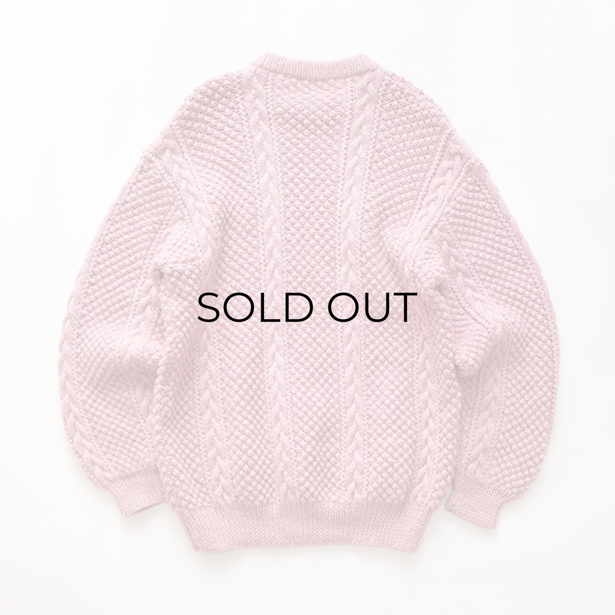 画像2: OLD UNKNOWN BRAND WOOL HAND KNIT FISHERMAN'S SWEATER (2)