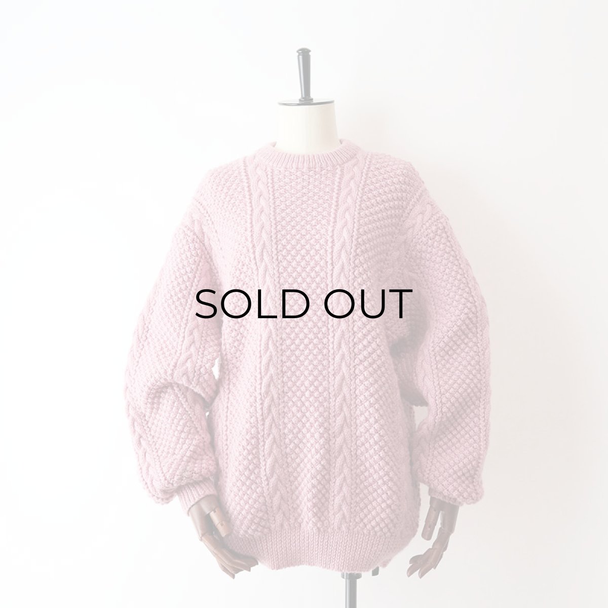 画像7: OLD UNKNOWN BRAND WOOL HAND KNIT FISHERMAN'S SWEATER (7)