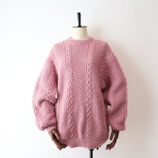 画像7: OLD UNKNOWN BRAND WOOL HAND KNIT FISHERMAN'S SWEATER (7)