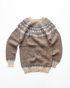 画像1: OLD UNKNOWN BRAND WOOL HAND KNIT ICELANDIC SWEATER (1)