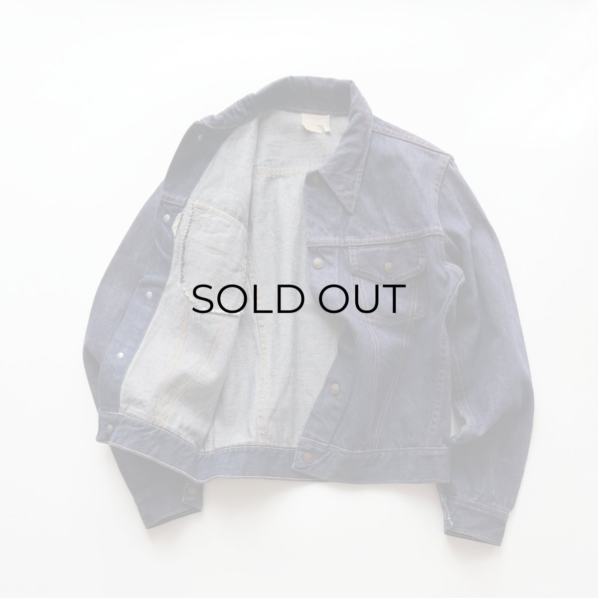 画像2: 〜70's UNKNOWN BRAND VAT-DYE DENIM TRUCKER JACKET (2)