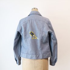 画像13: 70's LEVI'S FADE BLUE DENIM EMBROIDERED SNAP JACKET (13)